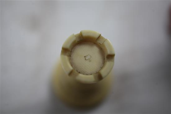 A Jaques ivory chess set, 8.5in.